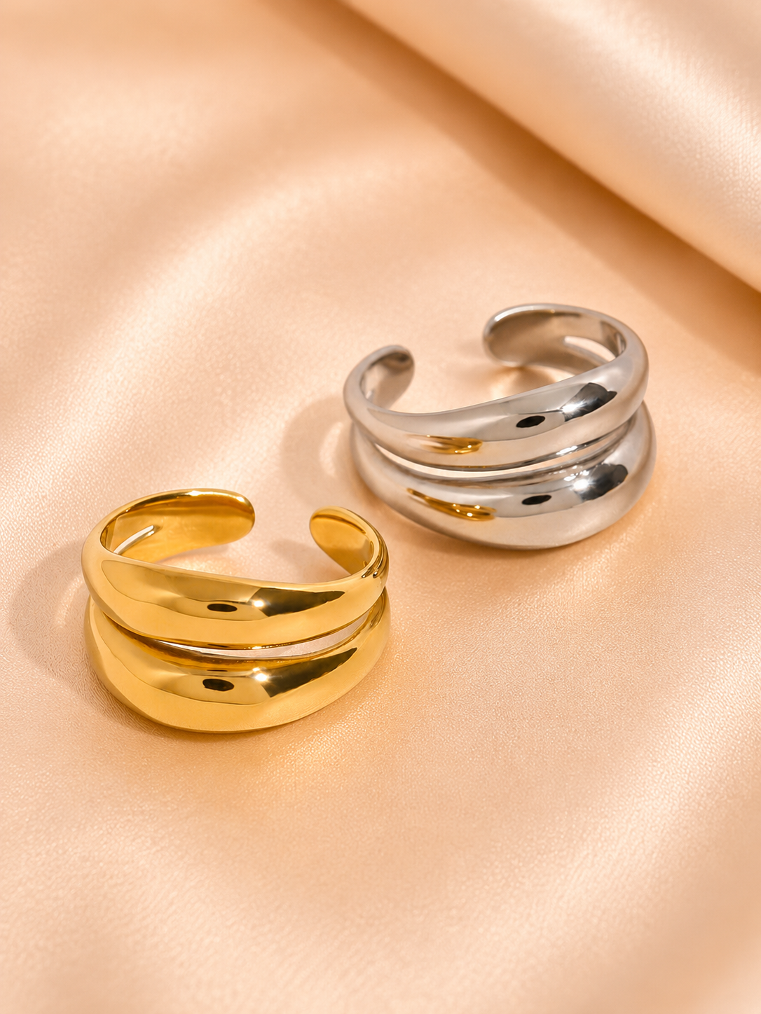 Stainless Steel Double-Layered Ring