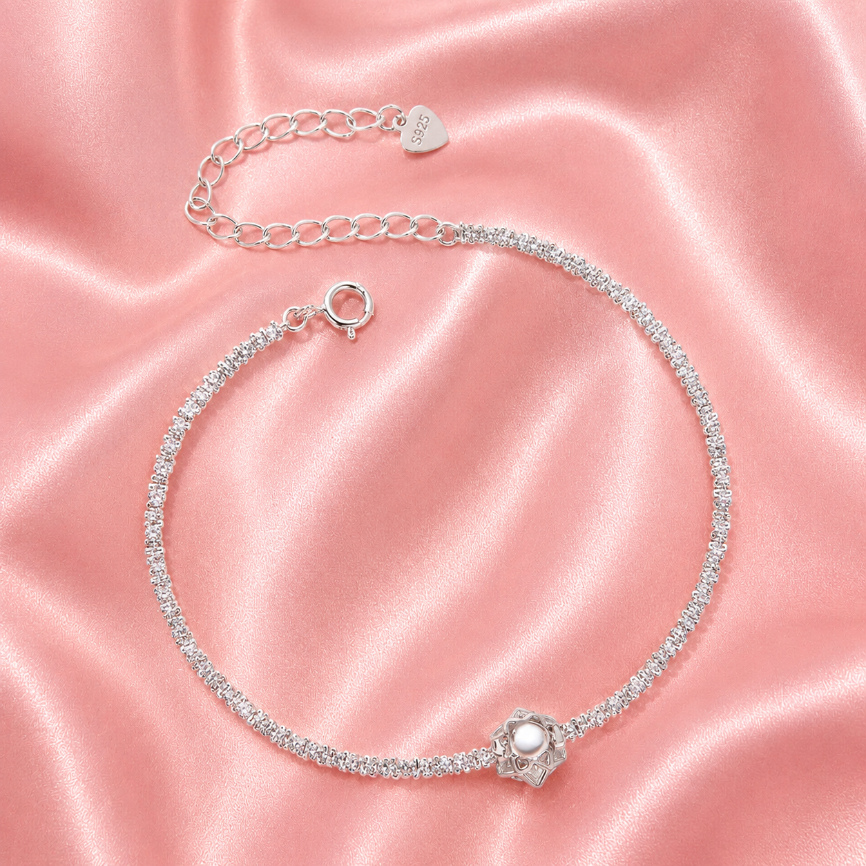 925 Sterling Silver Zircon Bracelet