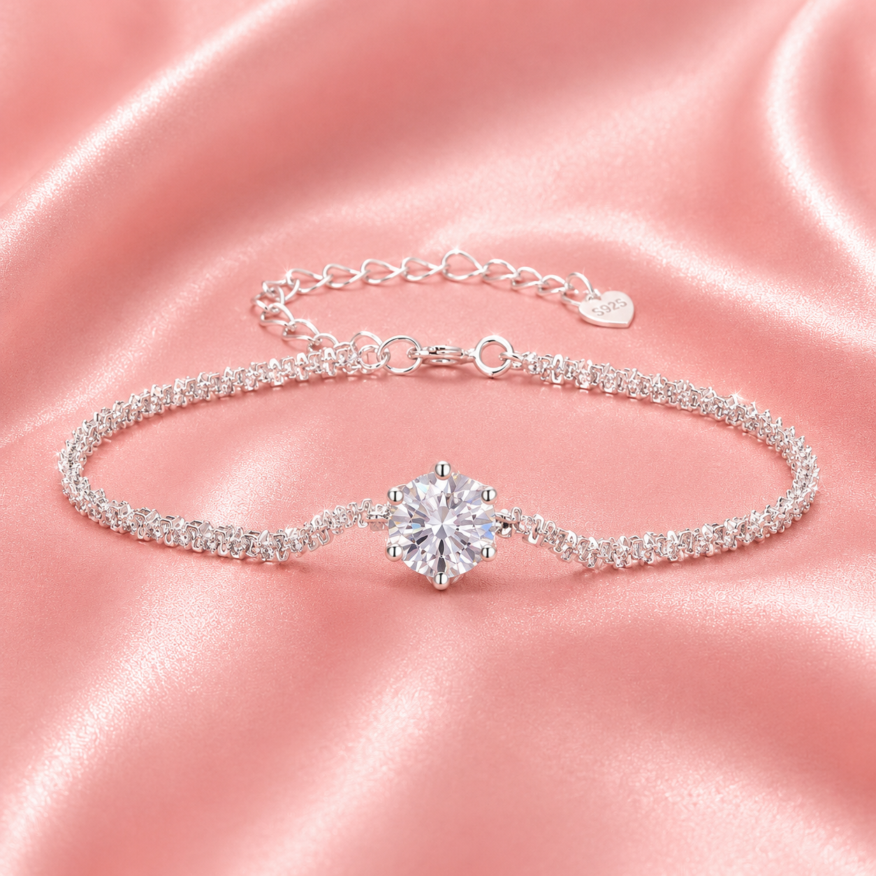 925 Sterling Silver Zircon Bracelet