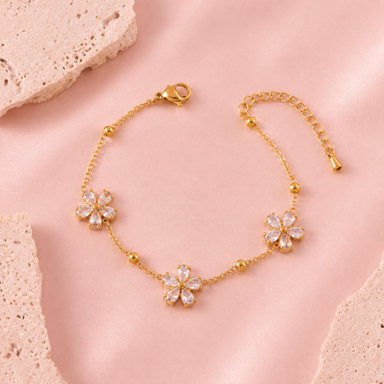 18K Gold-Plated Flower Jewelry Set
