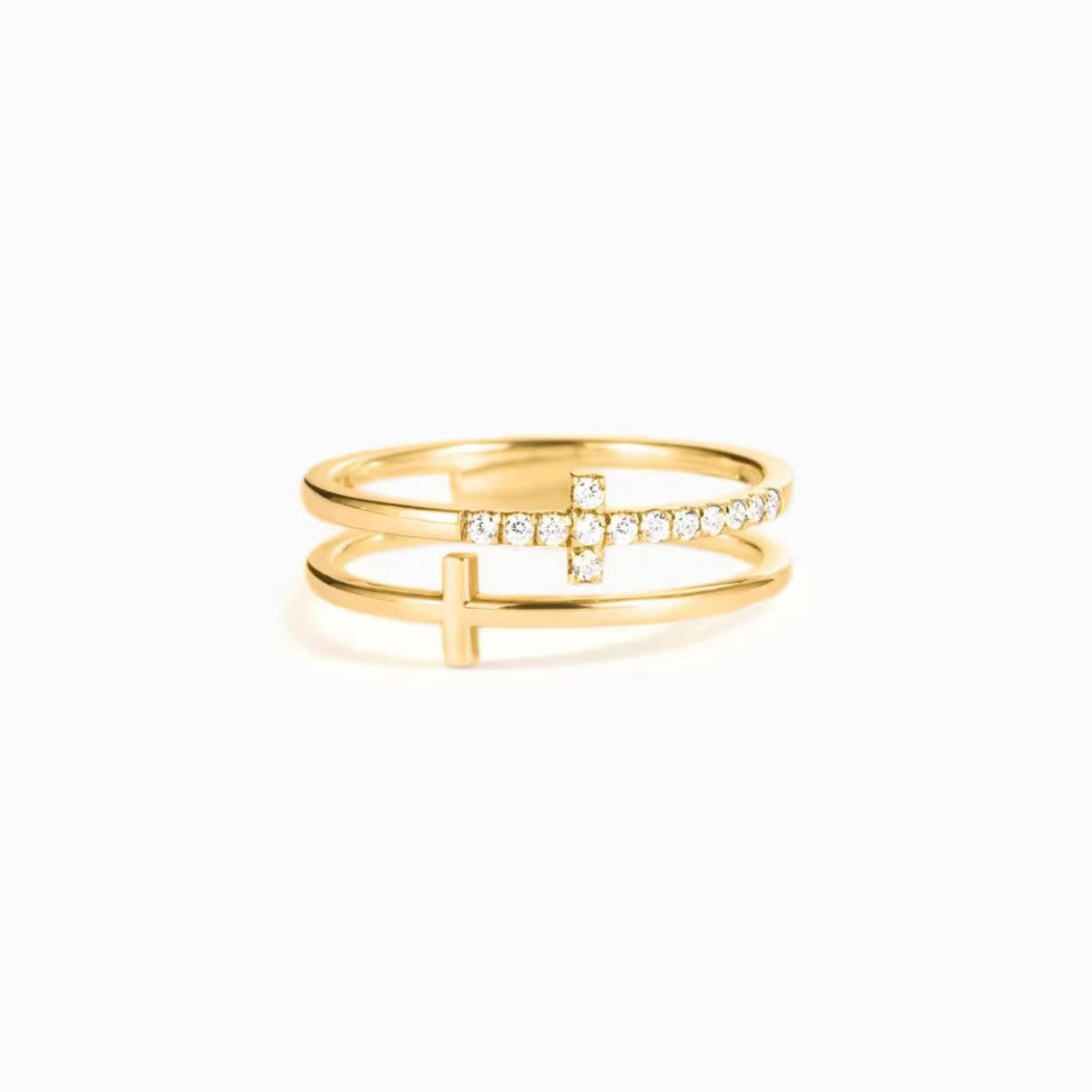 Double Band Cross Ring