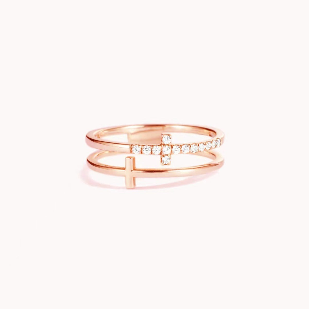 Double Band Cross Ring