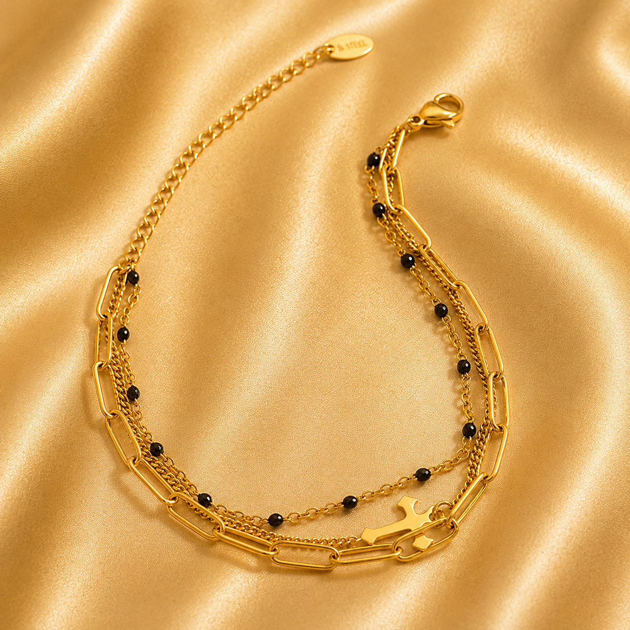 Titanium Steel Three-Layered Bracelet
