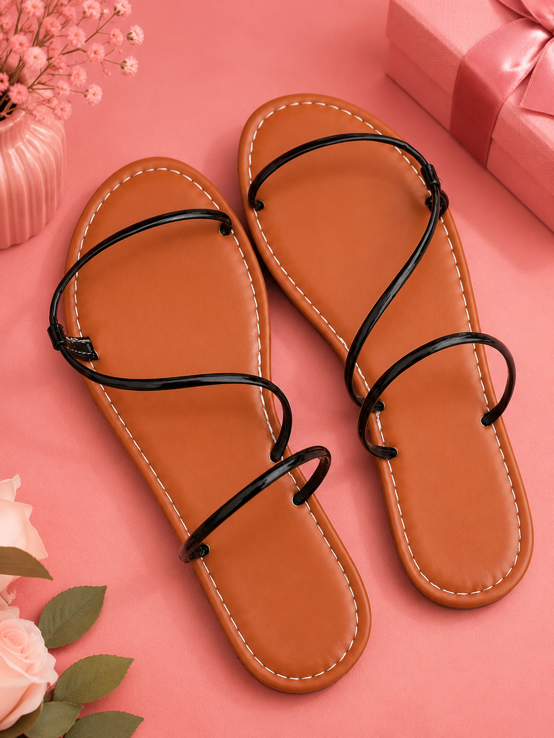 Strappy Leather Flat Sandals