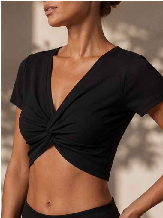 Twist-Front Cropped Top